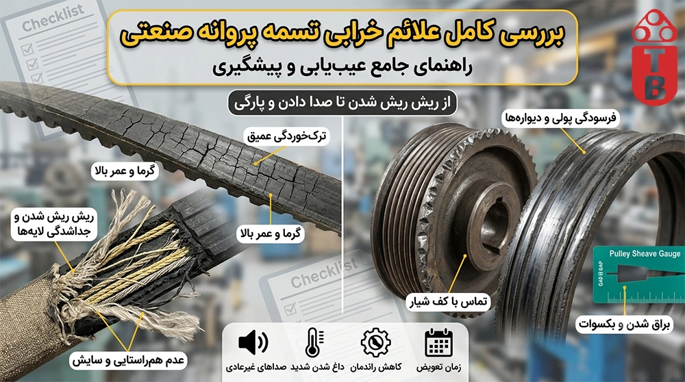 علائم خرابی تسمه پروانه صنعتی